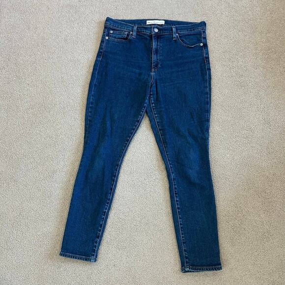 Gap 1969 True Skinny High Rise Jeans Dark Wash Blue Womens Size 31R - Picture 2 of 7